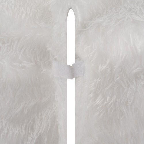 Christmas Tree Skirt Polyester ''Tree'' White with Furry Texture D150cm.