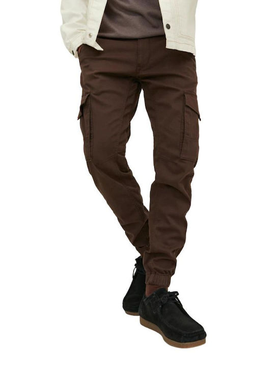 Jack & Jones Trousers Cargo Elastic in Slim Fit Seal Brown