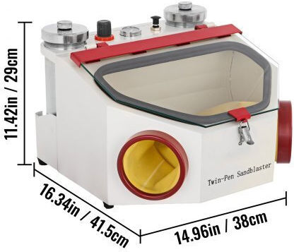 Vevor Dental Sandblaster 2 Pens + 2 Tanks Led Pedal Psj-sb00000000001v2