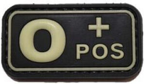 Blood Type Small Phosphorescent Patch PVC 3D Blood Type O+