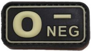 Blood Type Small Phosphorescent Patch PVC 3D Blood Type O+