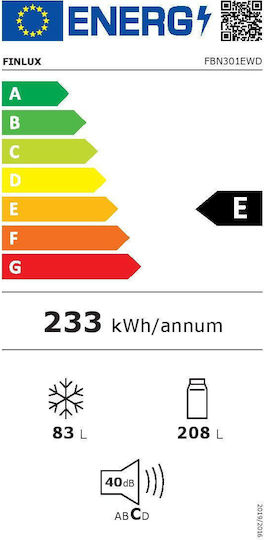 Finlux 291лт NoFrost В185xШ60xД60см. Бял FBN301EWD
