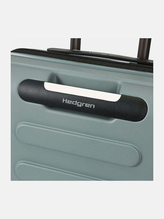 Hedgren Reisekoffer Kabine Hart Grau Grün mit 4 Rädern Höhe 55cm