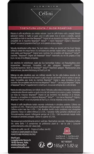 Италианско кафе Дек съвместимо с Nespresso Cellini алуминиеви 30 капсули