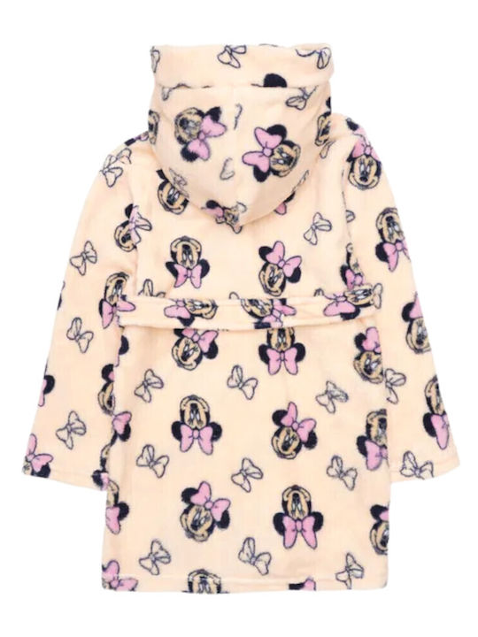 Disney Παιδική Ρόμπα Χειμωνιάτικη Fleece White, Pink Minnie