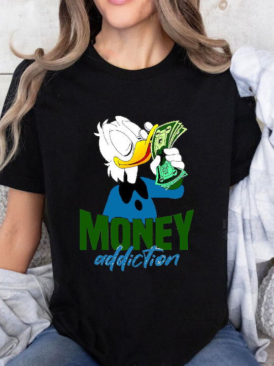 Fruit of the Loom Scrooge Mc Duck No1 Μπλούζα Μαύρη Βαμβακερή