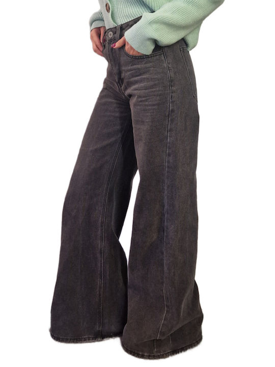 New Collection High Waist Women's Jean Trousers Grey