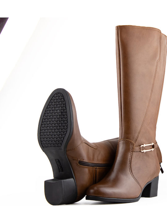 Leder Stiefeletten Damen Braun