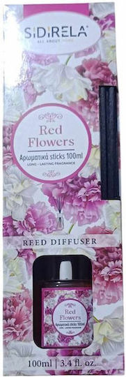 Raumduftstäbchen E-4084 Rote Blumen 100ml Sidirela