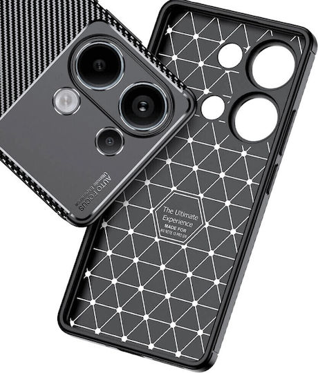 Ancus Autofocus Carbon Fiber Back Cover Σιλικόνης Ανθεκτικό Μαύρο (Redmi Note 13 4G)