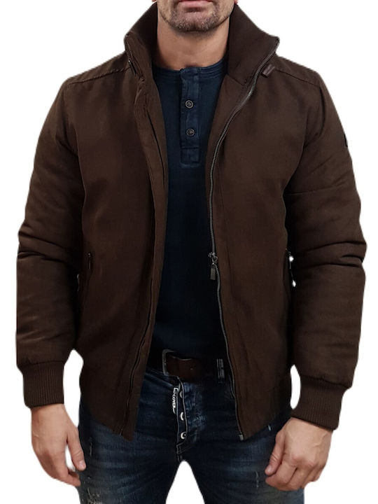 Sogo Faux Leather Jacket Dark Brown