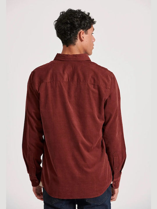 Funky Buddha Corduroy Shirt Burgundy