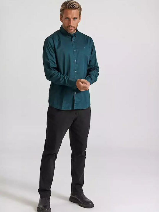 Long-sleeved Cotton Shirt Green