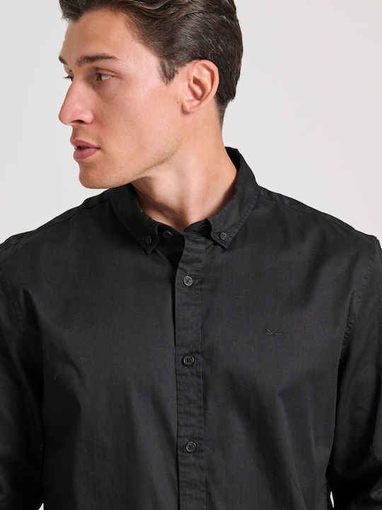 Long-sleeved Cotton Shirt Black