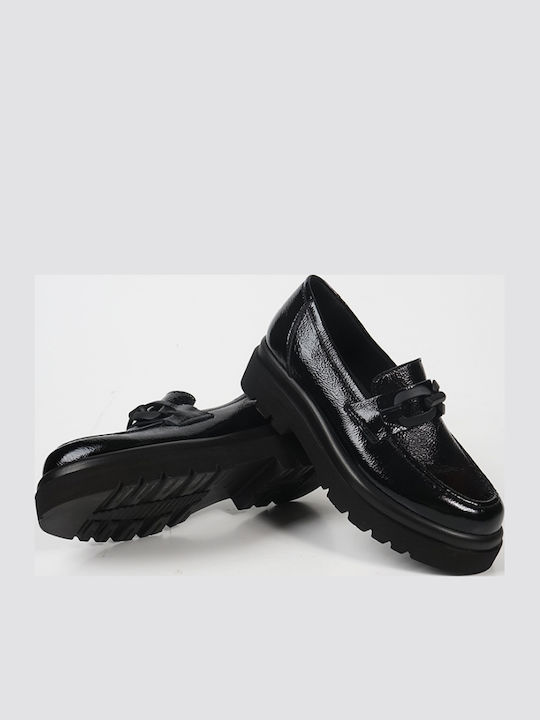Λουστρίνι Γυναικεία Loafers σε Μαύρο Χρώμα