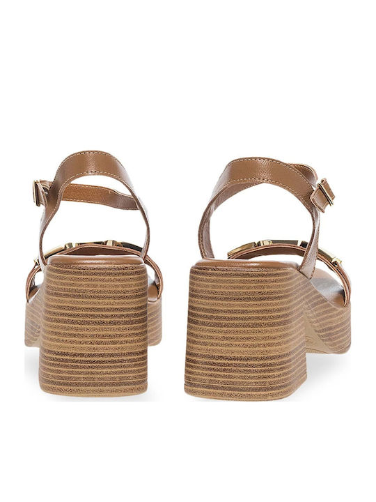 Leather Sandals Tabac Brown