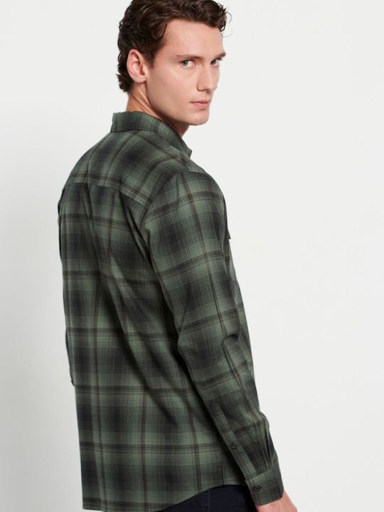 Funky Buddha Flannel Shirt Green