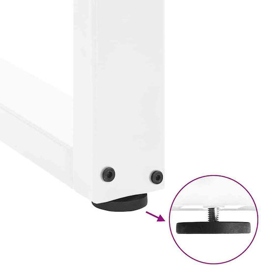 Vidaxl Picioare pentru Masă de Cafea în Formă de U 2 Bucăți Alb 50x 90-91 Cm Alb