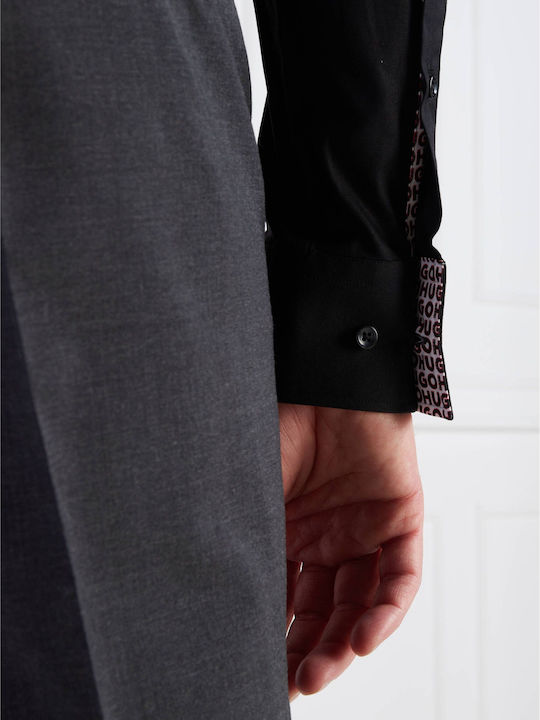 Koey Long-sleeved Cotton Shirt Black