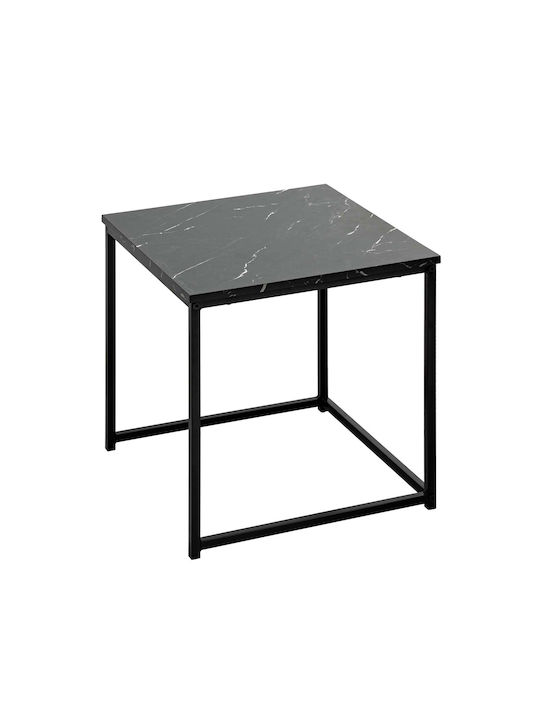Square Side Coffee Table A-s Jones Metal Black 2 Pieces W37.5xL37.5xH40cm