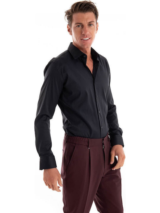 Hank Shirt In Narrow Fit Black