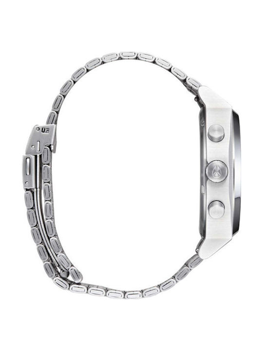 Nixon Time Teller Ανδρικό Ρολόι Χρονογράφος Μπαταρίας με Ασημί Μεταλλικό Μπρασελέ