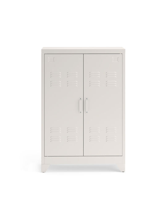 Zweiflügeliger Schrank Hiba Metallisch mit 2 Regale 75x33x110cm