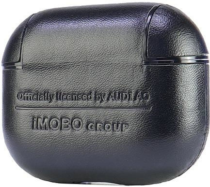 Audi Leather Big Logo Hülle Leder in Schwarz Farbe für Apple AirPods 3