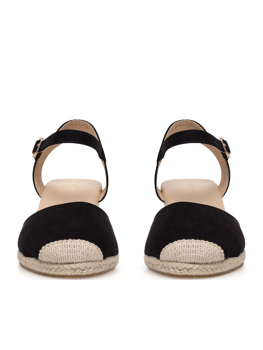 Damenplattformen im Espadrilles-Stil Schwarz