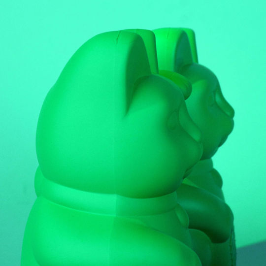 Donkey Decorative Cat Plastic Vivid Green Lucky Cat 8.5x10.5x15
