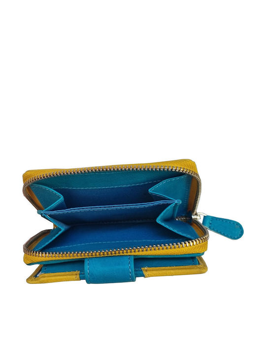 Small Leather Women's Wallet Classic with RFID Yellow