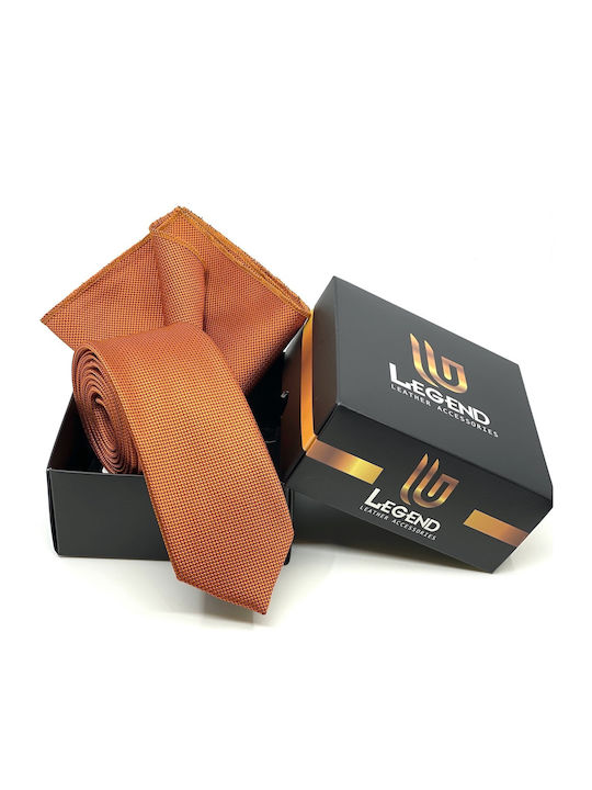 Legend Accessories Synthetic Men's Tie Set Printed Orange