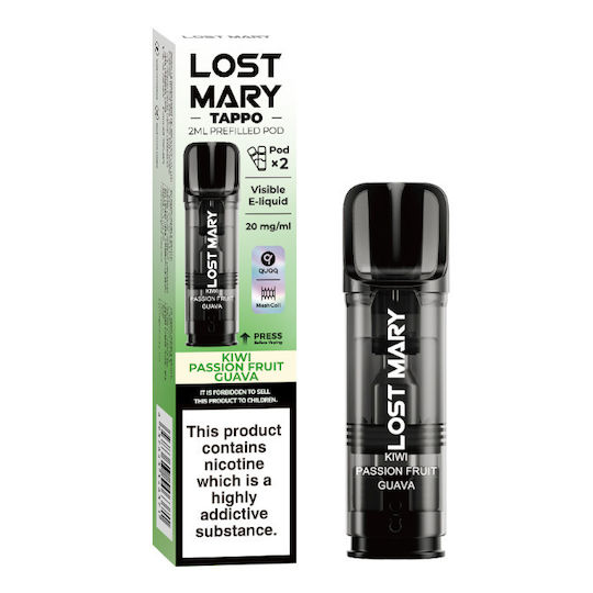 Lost Mary E-Cigarette Spare Pod 2 Pieces Passion Kiwi Guava 2ml 20mg