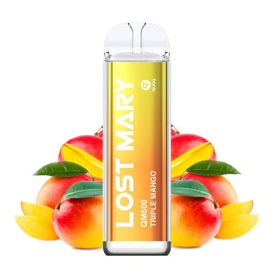 Lost Mary Triple Mango Електронна Еднократна Цигара 600 Вдишвания Triple Mango 2ml 20mg Оранжева