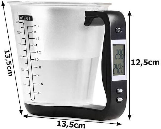 Digital Kitchen Scale with Jug up to 1kg Black