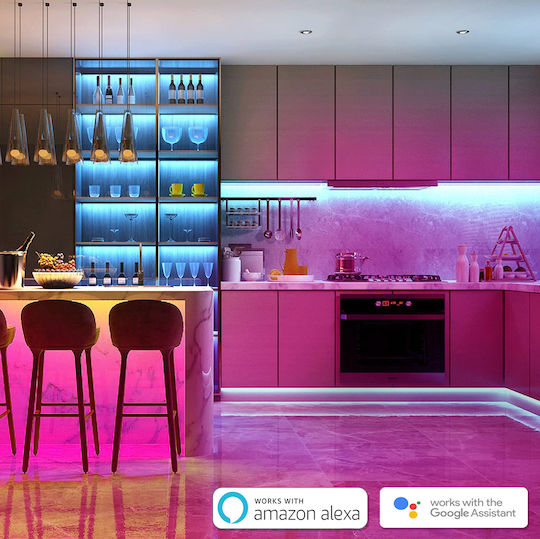 Zafit Rezistent la apă Inteligent Bandă LED Wi-Fi RGB Lumină 10m cu Telecomandă