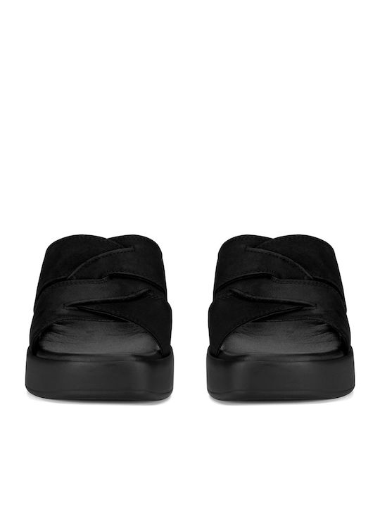 Mules with Chunky Heel in Black Color