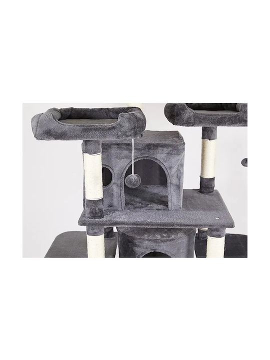 Stâlp pentru zgâriat pisici Copaci pentru pisici Gri 6 niveluri 60x50x170cm