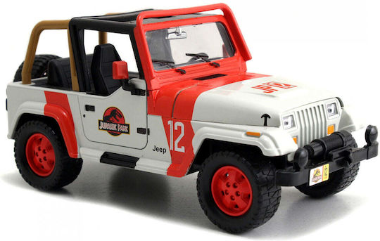 Jada Toys Jurassic World - 1992 Jeep Wrangler Diecast Model (1/24) Figure height 19cm at Scale 1:24