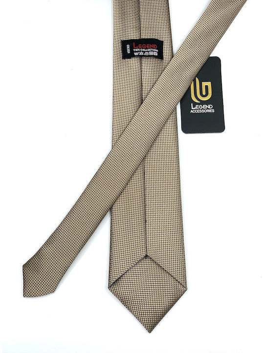 Legend Accessories Herren Krawatten Set Synthetisch,Polyester/Cotton/Leather Monochrom in Beige Farbe