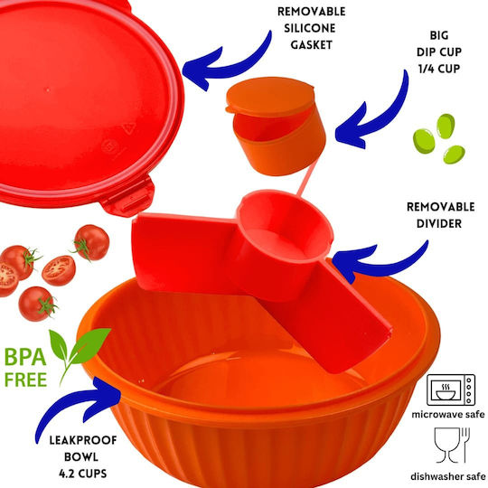 Yumbox Recipient pentru copii din plastic 1.06lt Portocaliu