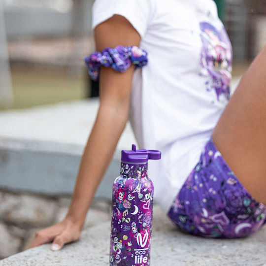 Ecolife Vasiliki Kids Water Bottle Thermos Stainless Steel with Straw Das 500ml