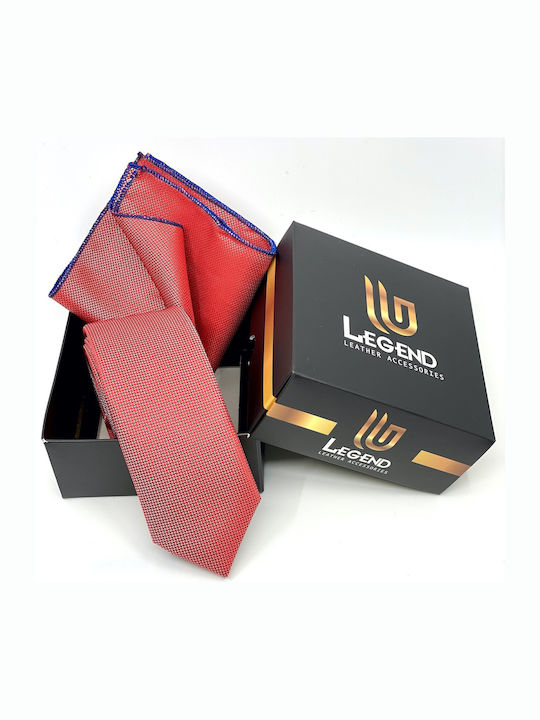 Legend Accessories Synthetic Men's Tie Set Monochrome Κοραλί