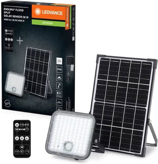 Ledvance Waterproof Solar LED Flood Light 30W Natural White 4000K with Motion Sensor and Remote Control IP65