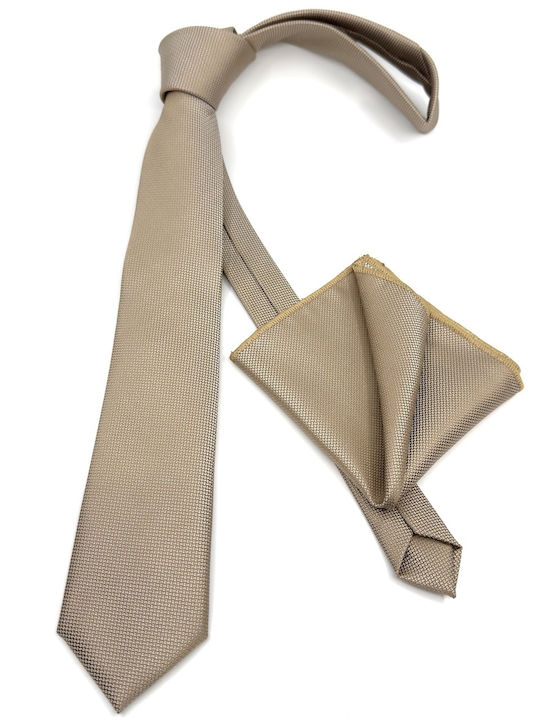 Legend Accessories Men's Tie Set Synthetic Monochrome In Beige Colour