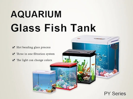 Fish Aquarium Capacity 11lt with Filter and 28.5x30x30cm Black
