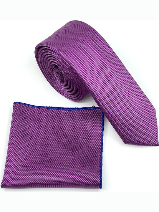 Legend Accessories Set de Cravată pentru Bărbați Sintetic Monocromie în Culorea Violet