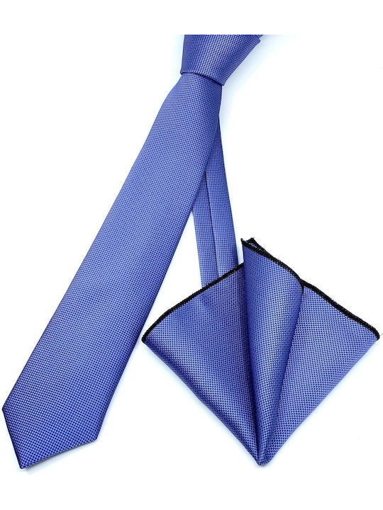 Legend Accessories Men's Tie Set Synthetic Monochrome Blue Iris