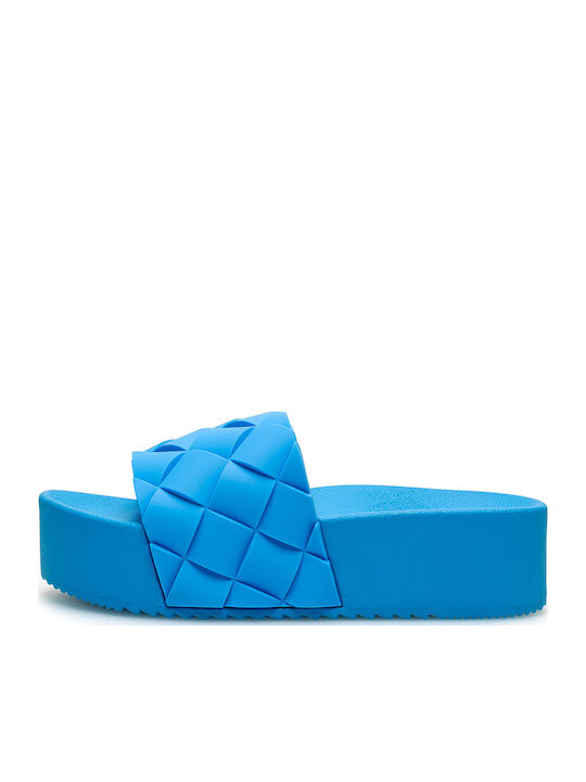 Flache Sandalen für Damen in Blau Farbe