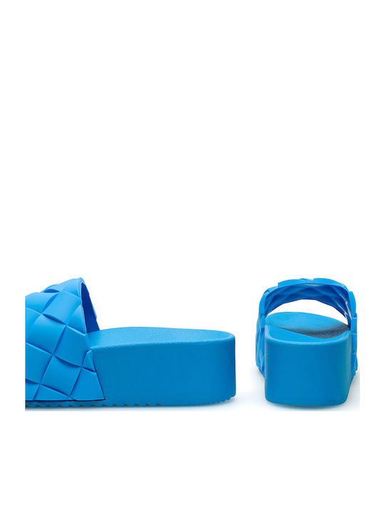 Flache Sandalen für Damen in Blau Farbe